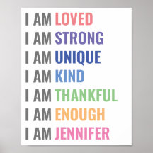 Arte mural de afirmaciones para niños