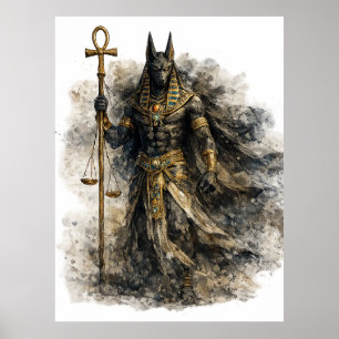 Arte mural de Anubis Dios Egipcio Mitología Antigu
