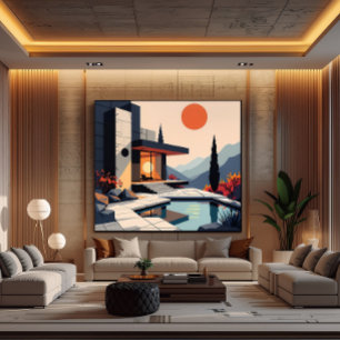 Arte mural de arquitectura moderna Moderna a med