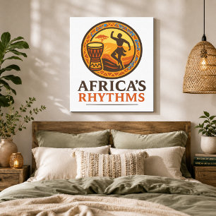 Arte mural de baile de tambor africano
