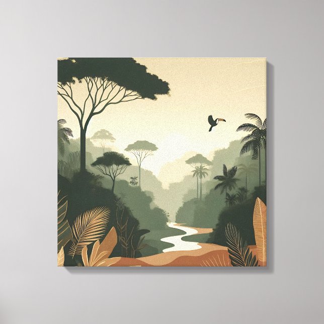 Arte mural de bosque místico: paisaje verde exuber (Anverso)