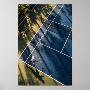 Arte mural de cancha de tenis aérea – Cancha azul