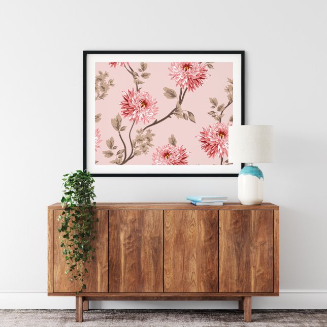 Arte mural de canto de flores rosa | Impresión de  (Subido por el creador)