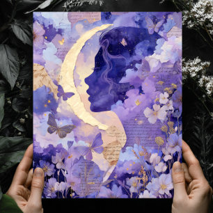 Arte mural de cielo nocturno celestial luna fantas