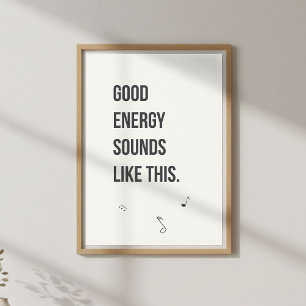 Arte mural de cita de música positiva. Minimalista