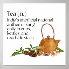 Arte mural de citas de té indio moderno estético