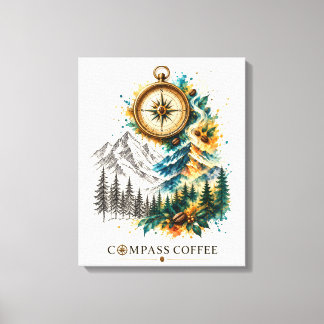 Arte mural de Compass Coffee Mountain Landscape