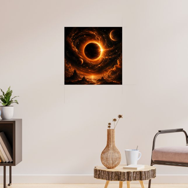 Arte mural de eclipse espacial, impresión de plane (Salón 3)