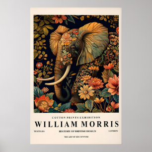 Arte mural de elefante, impresión de William Morri