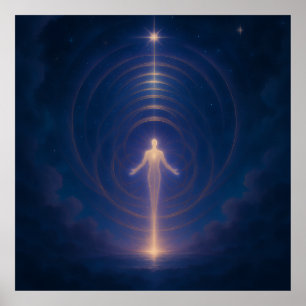 Arte mural de energía celestial despierta