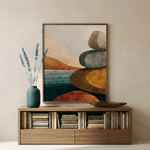 Arte mural de equilibrio de piedras para decoració