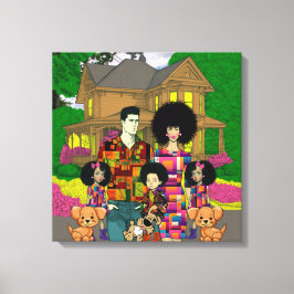 Arte mural de familia interracial