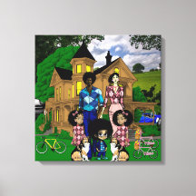 Arte mural de familia interracial