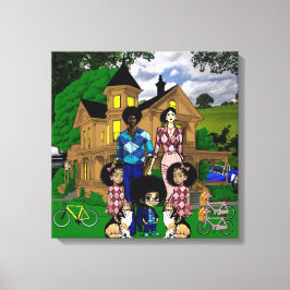 Arte mural de familia interracial