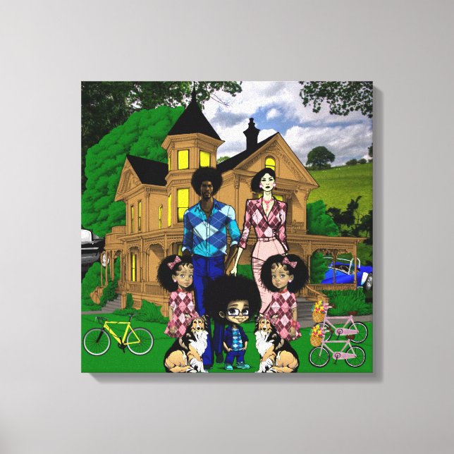 Arte mural de familia interracial (Anverso)