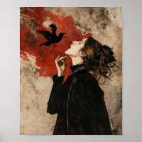 Arte mural de fantasía oscura gótica de mujer con 