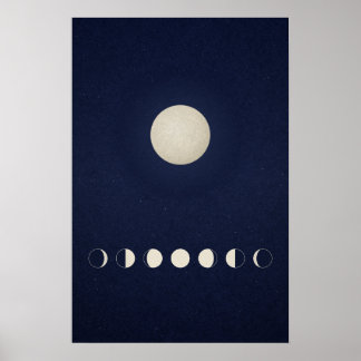 Arte mural de fases lunares minimalistas celestial