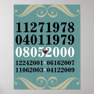 Arte mural de fecha - Familias con 4 hijos