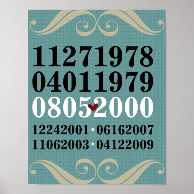 Arte mural de fecha - Familias con 4 hijos (Frente)