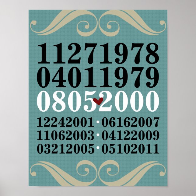 Arte mural de fecha - Familias con 6 hijos (Frente)