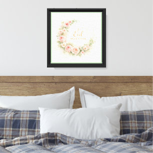 Arte mural de Floral Crescent Eid Mubarak – Rosa s