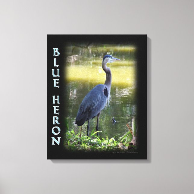 Arte mural de garza azul Fotografía (Anverso)