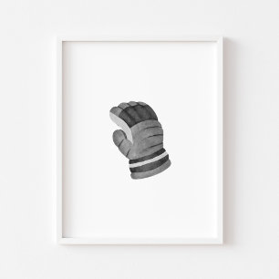 Arte mural de guantes de hockey sobre hielo negro