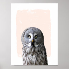 Arte mural de guardería de búhos retrato de animal