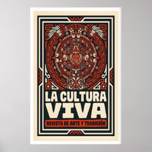 Arte mural de la cultura azteca - Rojo y negro atr