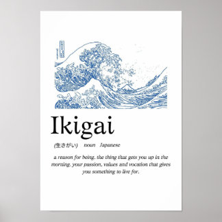 Arte mural de la definición de Ikigai – Significad