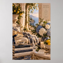 Arte mural de la Riviera italiana vintage de estil