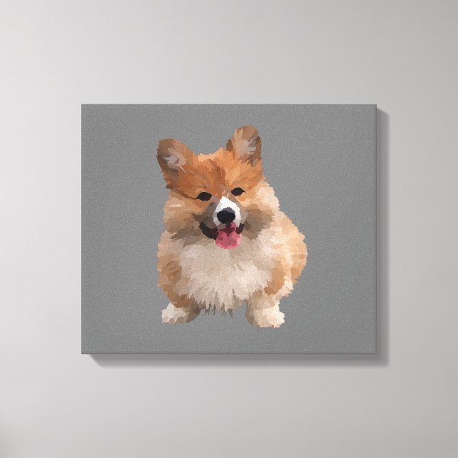 Arte mural de lienzo de Corgi galés (Anverso)