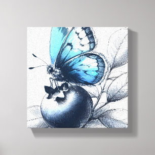 Arte mural de lienzo de mariposa con dibujos de ar