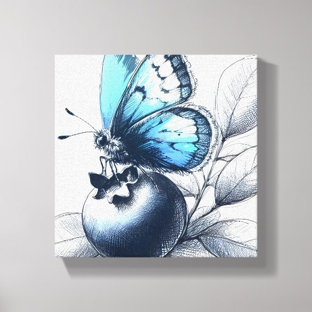 Arte mural de lienzo de mariposa con dibujos de ar (Anverso)