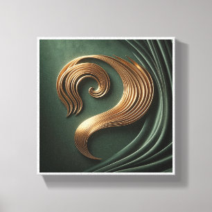 Arte mural de lujo dorado con remolino 3D - Metáli