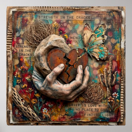 Arte mural de mariposa de curación Kintsugi