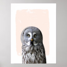 Arte mural de nursery de búhos retrato de animal