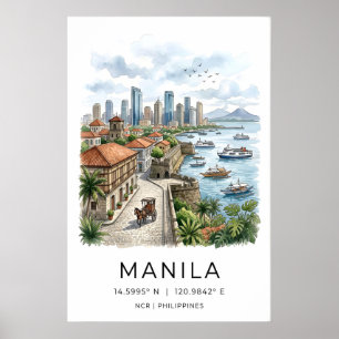 Arte mural de paisaje urbano de Manila - Hora dora