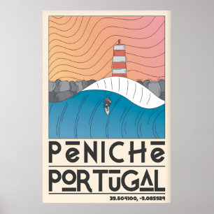 Arte mural de Peniche Portugal Rosa Azul Naranja C