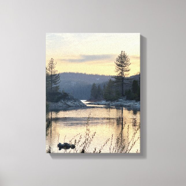 Arte mural de puesta de sol junto al lago (Anverso)