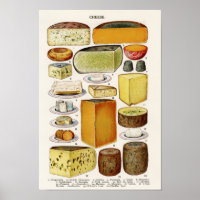 Arte mural de queso vintage