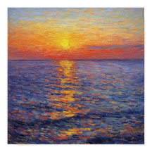 Arte mural de reflexión de la puesta de sol modern