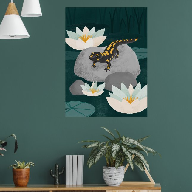 Arte mural de salamandra de fuego del estanque de  (Salón 1)