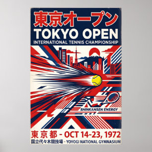 Arte mural de tenis de Tokio Diseño retro de día d