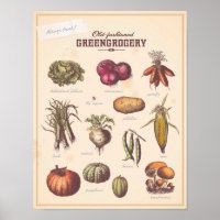 Arte mural de verduras retro (2)