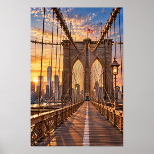 Arte mural del puente de Brooklyn en Nueva York en