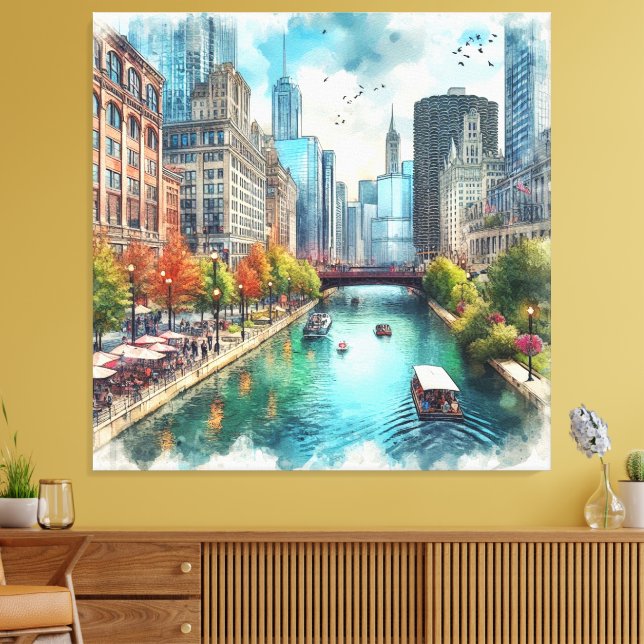 Arte mural del río Chicago Illinois  (Insitu (Sala de estar))