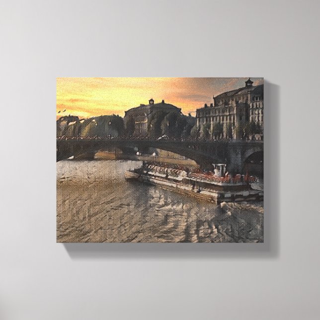 Arte mural del río París Paisaje urbano Escena al  (Anverso)