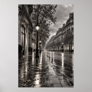 Arte mural en blanco y negro de bulevar europeo ll