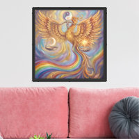 Arte mural en lienzo enmarcado Fénix Espiritual